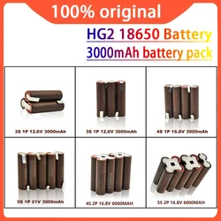 Batería de soldadura para destornillador, 18650 HG2, 3000mAh, 6000mAh, 3S, 4S, 6S, 8S, 7,4 V, 12,6 V, 14,8 V, 18V, 25,2 V, 29,6 V, Original