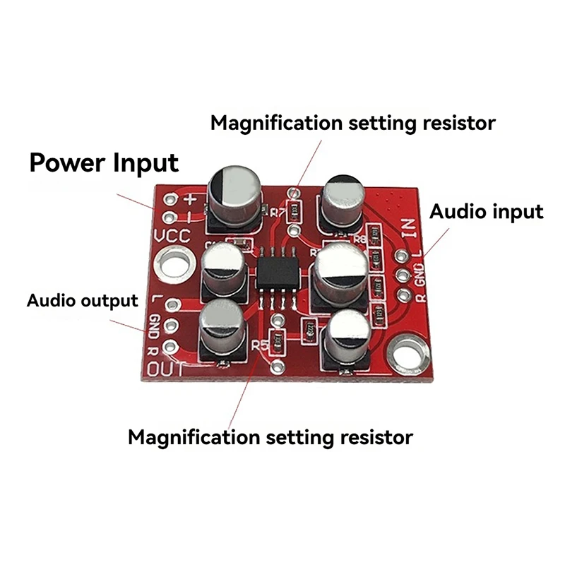 5PCS DC 5V-15V AD828 Stereo Preamp Preamplifier Module AMP Module Microphone Preamp Module