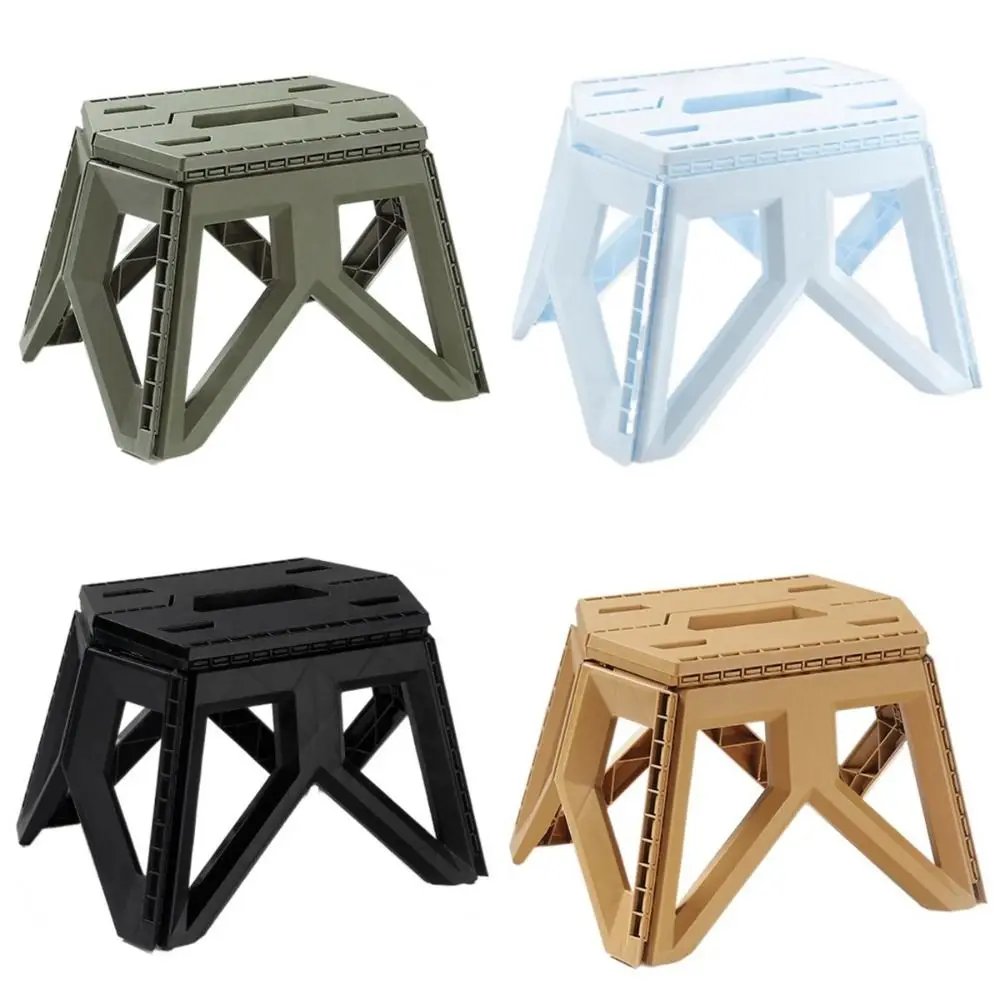 

High Load-bearing Folding Step Stool Square Portable Camping Chair Lightweight with Handle Fishing Chair Climbing
