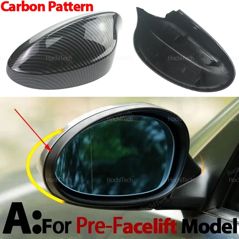 Vollständiger Ersatz im Carbonfaser-Stil, schwarze Rückspiegel-Abdeckkappen für BMW 1 3er E81 E82 E87 E88 E90 E91 E92 E93 – Detail 15