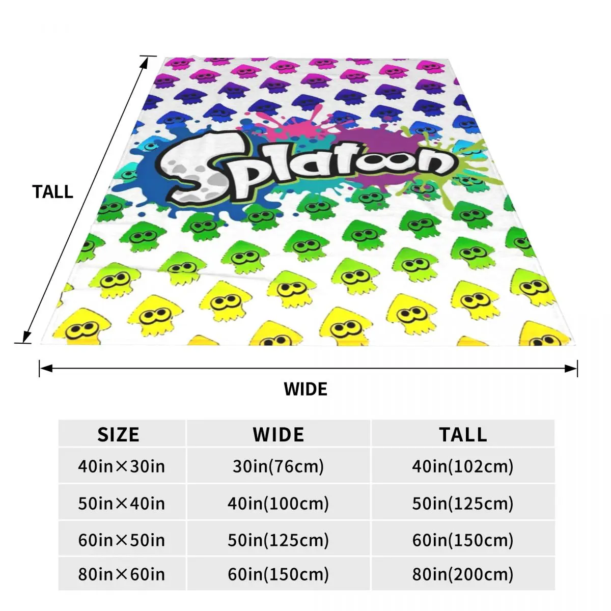 Splatoon-Couverture en peluche pour jeux vidéo, couverture vintage pour la maison, hôtel, canapé, couette fine, 200x150cm