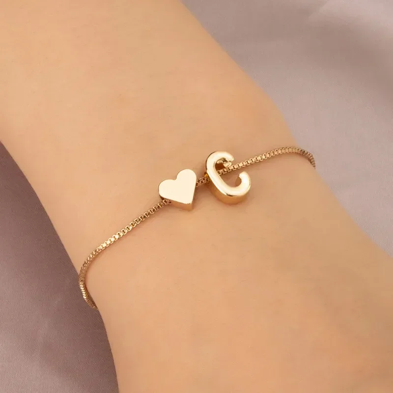 Bracelet Love English Letter English Character Style Text Hand Personalized Jewelry Simplified Ins 26 English Letter