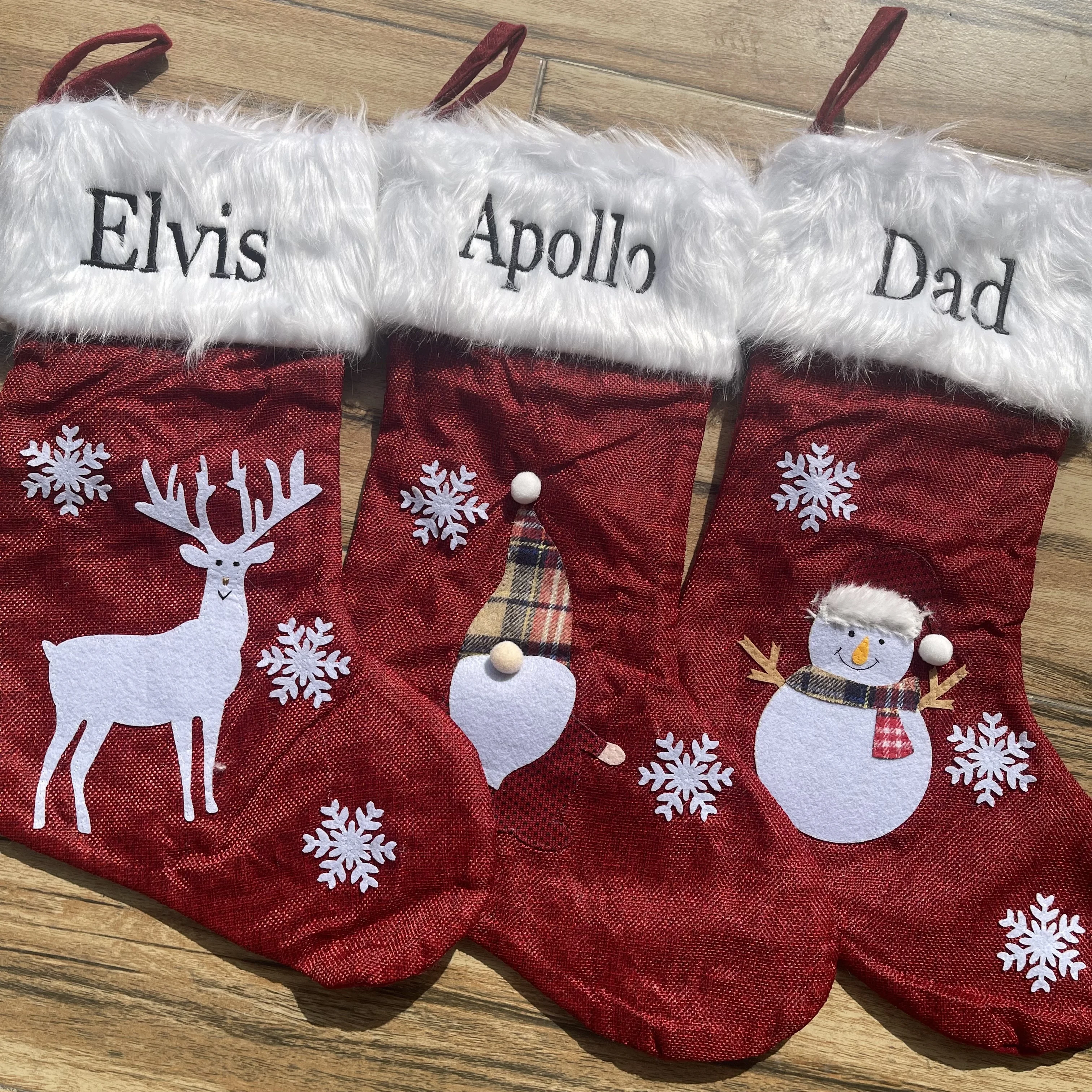 

Personalized Embroidery Christmas Lighting Christmas Socks Custom Name Socks Family Socks Christmas Gifts Children's Gifts