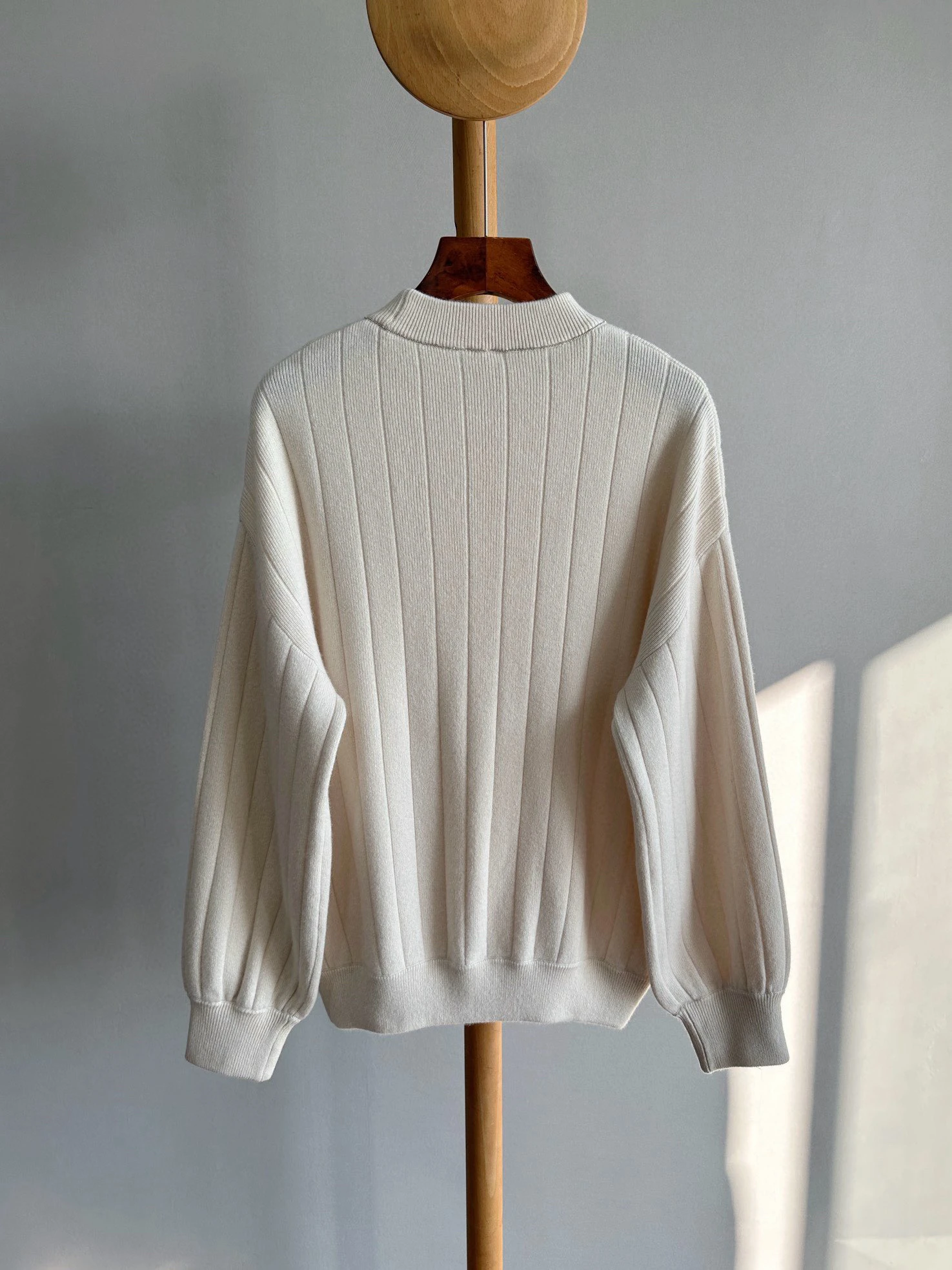 Setelan Kasmir Wanita Sweter Rajutan Lengan Panjang Leher-o Celana Kaki Lebar Ramping Pinggang Tinggi Set 2 Potong