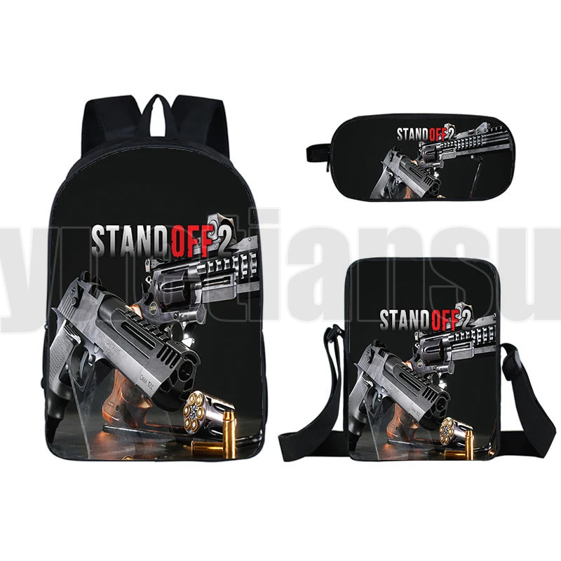 3D Print Standoff 2 Backpack Shooting Game Pencil Case Shoulder Bag 16 Inch Anime Standoff2 Cute Bookbag Bagpack School Bag