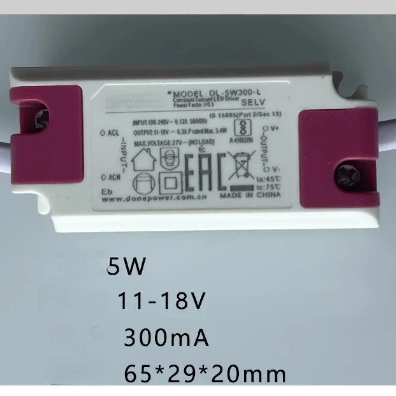 

DL-5W300-L original LED power driver 5W 11-18V 300MA ballast tube/spotlight transformer DONE