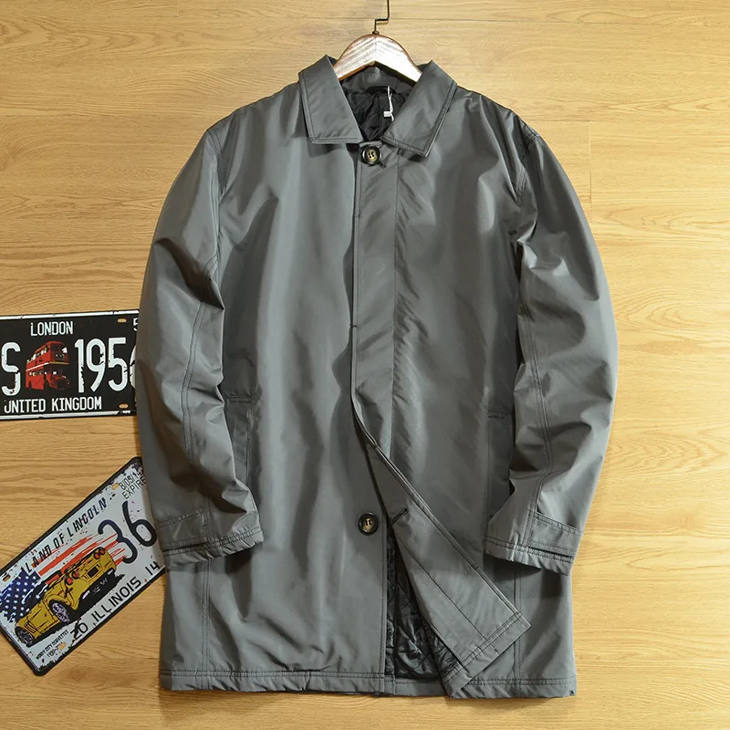 الأوروبية الأمريكية موضة جديدة للرجال بلون عادية عصرية يوميا بدوره إلى أسفل طوق واحدة الصدر مبطن معاطف الذكور سترة