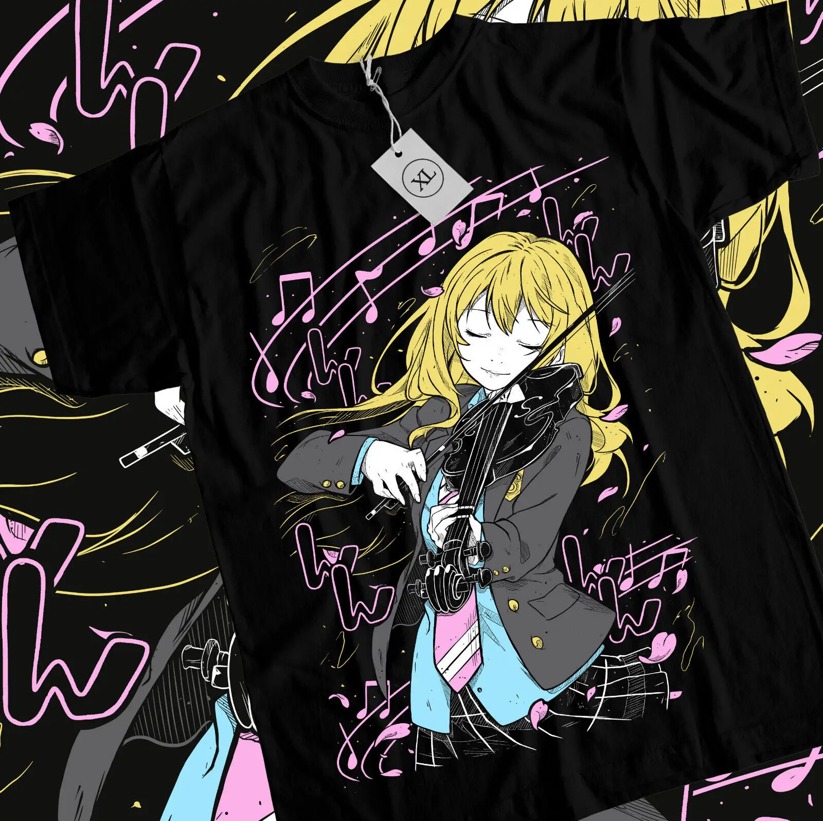 Kaori T-shirt Kousei Your Lie In April Anime kaori miyazono Music Shirt All Size