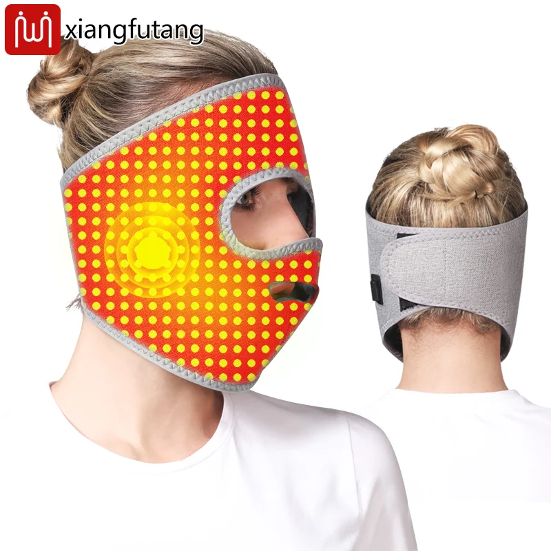 赤色光療法温湿布マッサージフェイスマスク顔面神経麻痺マスク、顔面リハビリテーション用、血行促進