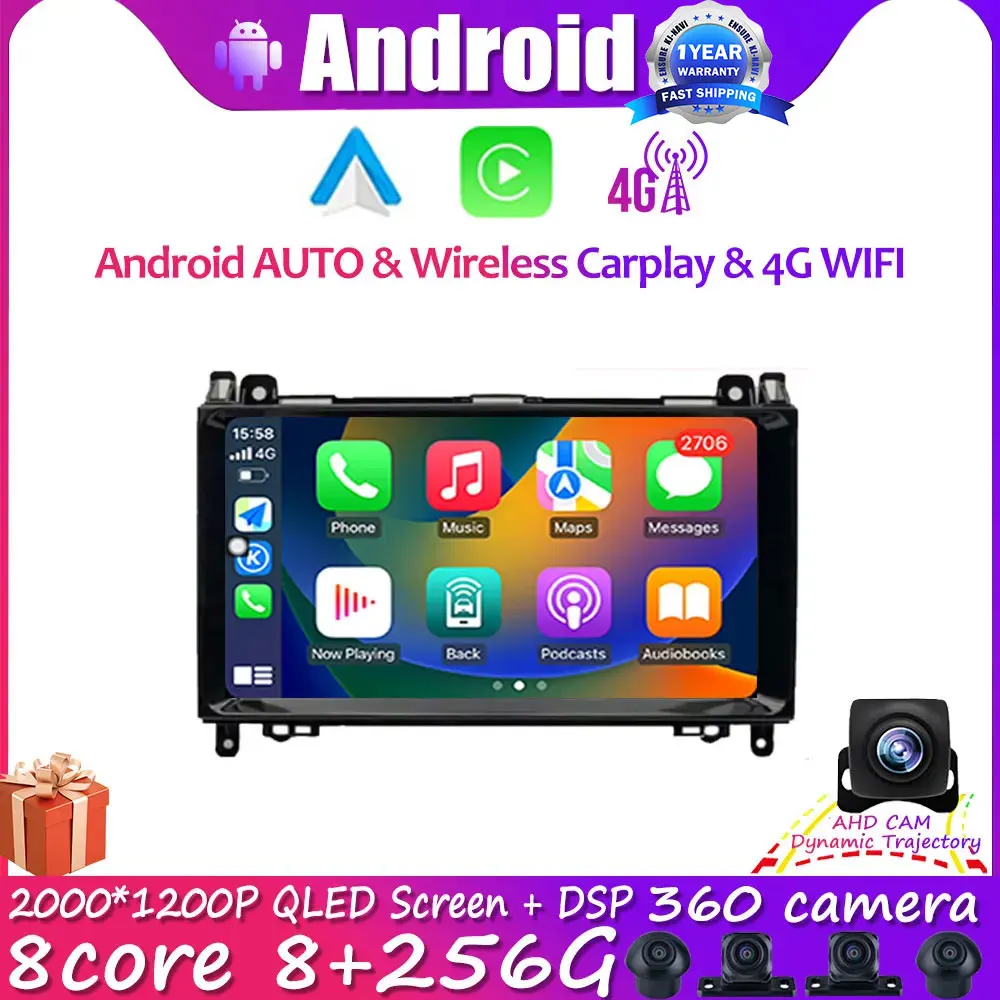 

Android 14 For Mercedes Benz W169 W245 W639 W906 Sprinter B160 B170 B200 9 Inch Car Radio Multimedia Player DSP Auto Carpla