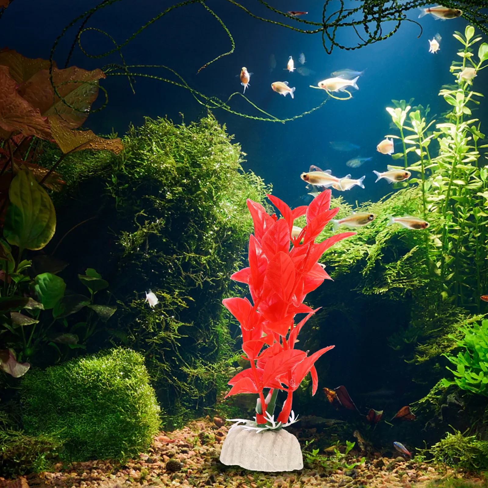 20個入りリアルな人工水槽植物、安全で無毒のPVC製水槽アク - Non Planted Aquarium Fish のレビューと価格
