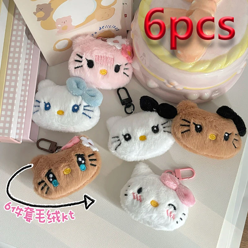 

Hello Kitty Kawaii Plush Keychain Cartoon Pendant Accessories Soft Stuffed Toy for Friends Girl Keyrings Bags Decoration Gift