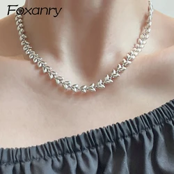 Foxanry Vintage Punk suéter collar para mujeres parejas coreano lindo diseño creativo trigo geométrico Hiphop fiesta joyería regalos