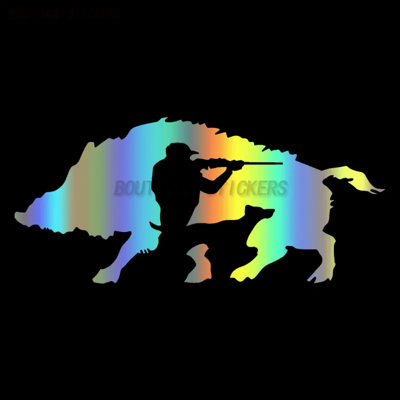 

НаклейканавтоКабаоОхота Hunting boar and hunting dog decal auto parts waterproof PVC sticker Luggage compartment laptop sticker