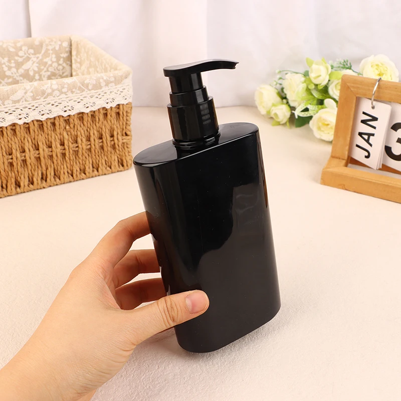 Botellas de Gel de ducha y champú de gran capacidad, dispensador de jabón negro para baño, loción rellenable, contenedor de almacenamiento de líquidos, 300ml