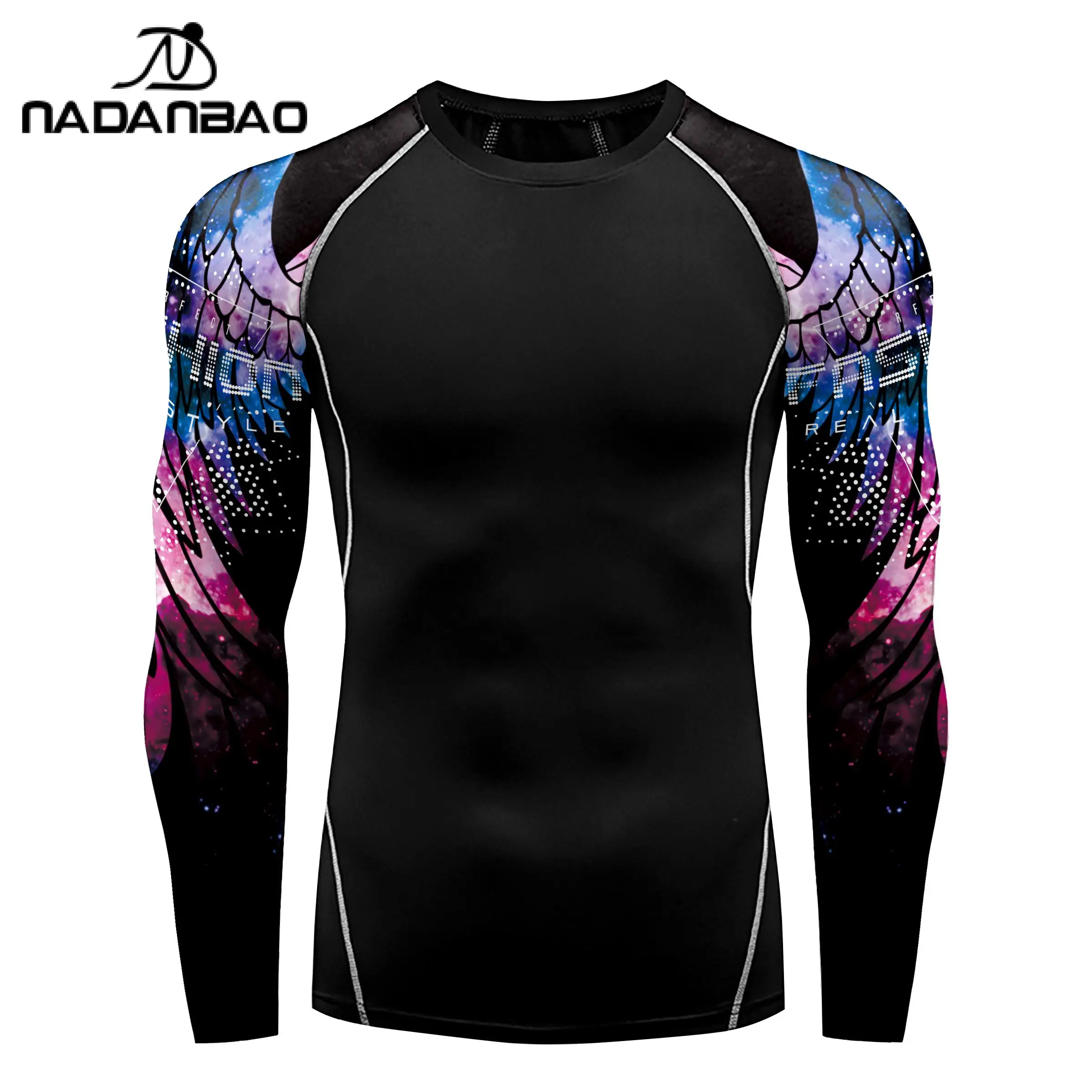 NADANBAO Rashguard Men Long Sleeve Swimsuit Surfing Suits Surf T-shirt Prevent Jellyfish Beach UV Protection Diving Shirts Surf