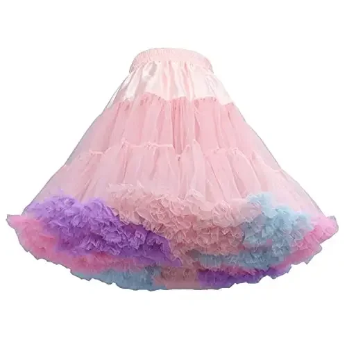 Jupon en Tulle pour Femme, Jupe de Cosplay Bouffante Multicouche, Longueur 40cm, Taille 56-100cm