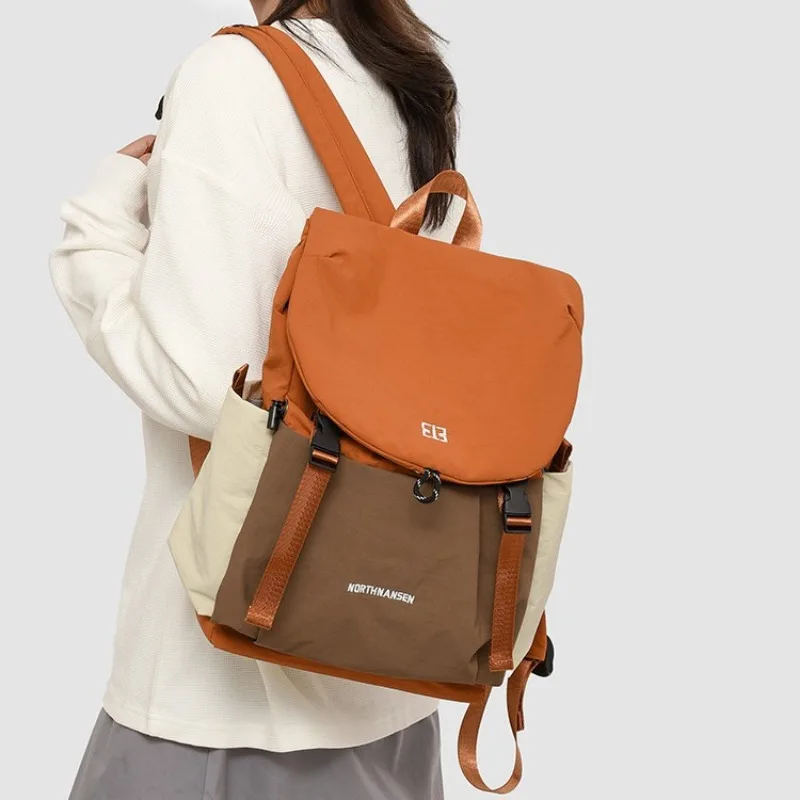 

Легкий дорожный рюкзак для улицы, большой вместимости, повседневный, водонепроницаемый, с цветными блоками, для поездок на работу для студентов колледжа