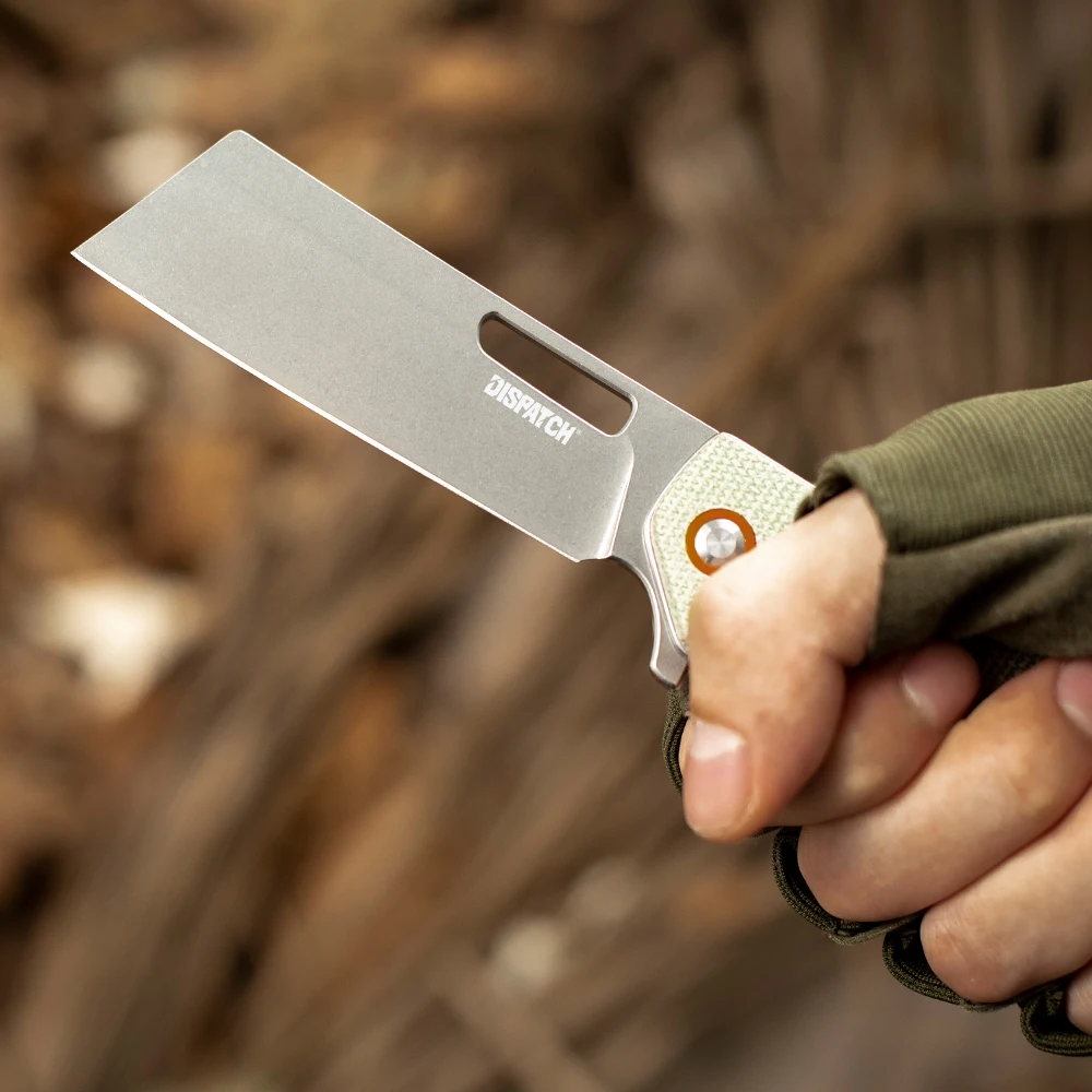 Cuchillo plegable de bolsillo de acero inoxidable 8Cr14 con mango de Micarta para acampar al aire libre, supervivencia, caza, herramienta EDC