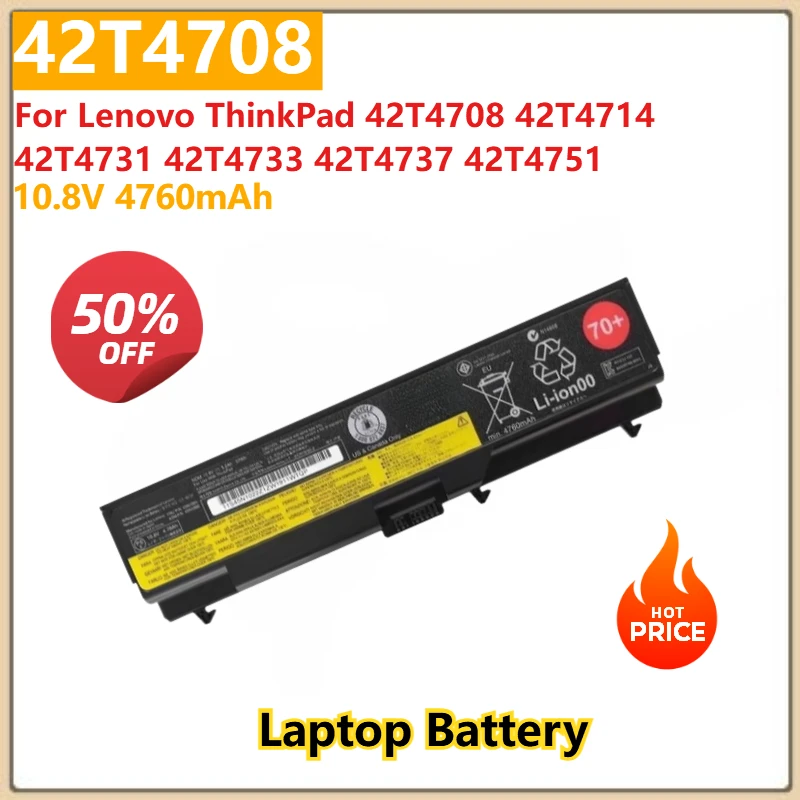 

Для Lenovo ThinkPad 42T4708 42T4714 42T4731 42T4733 42T4737 42T4751 Сменный аккумулятор для ноутбука 42T4708 10,8 В 4760 мАч