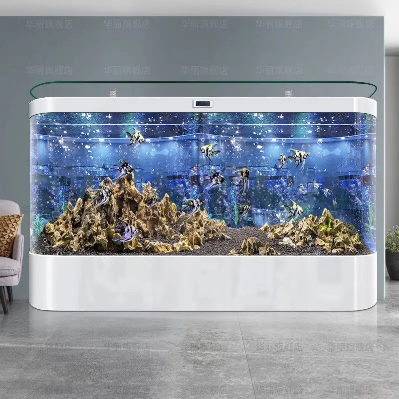 Panoramic Transparent Aquariu No Water Change Required Reception Desk Smart Integrated Cylinder Ffice Furniture Военное ДелоLJ40