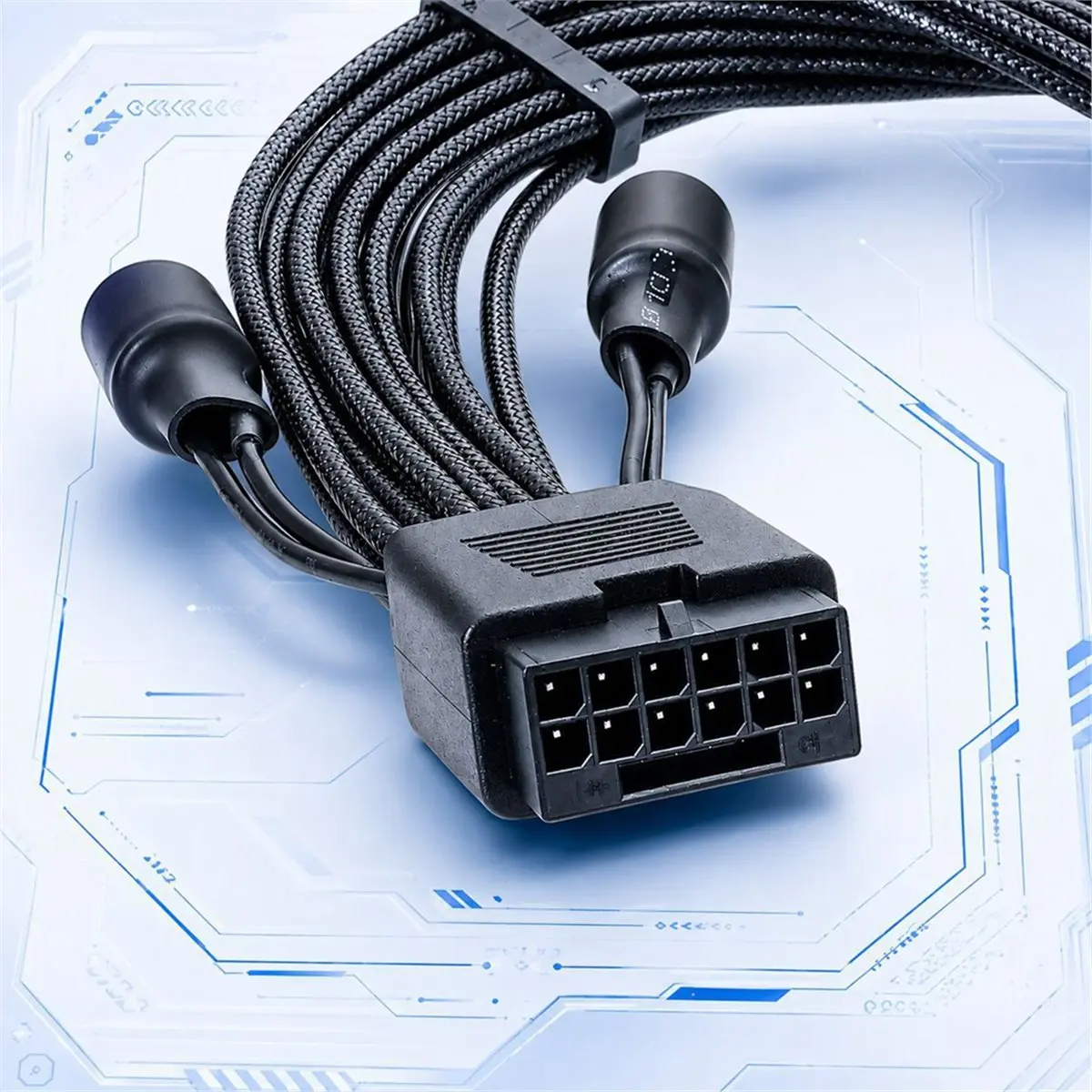 Graphics Card GPU 12VHPWR 16PIN(12+4) Power Extention Cable with 4 Capacitor Filter Reduce Graphics Card Squeal