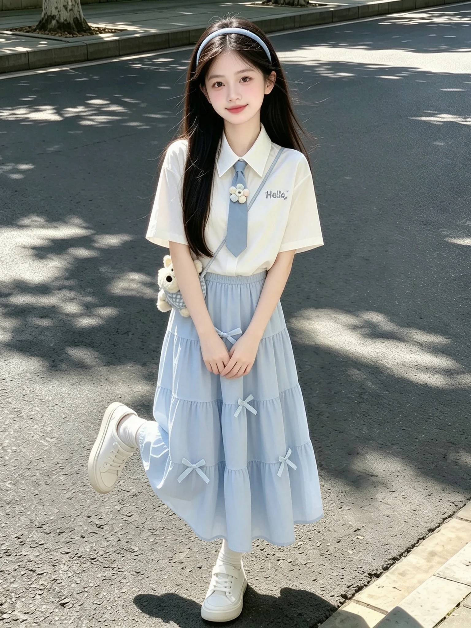 Conjunto de Saia Estilo Princesa para Meninas, Nova Moda de Verão, Vestido de Saia Curta em Duas Peças para Crianças Médias e...