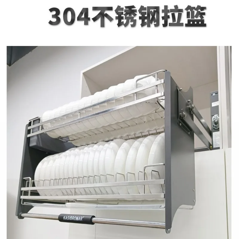

Kitchen 304 Dish Hanging Cabinet Pull Basket Lift Pull-down Basket Lift