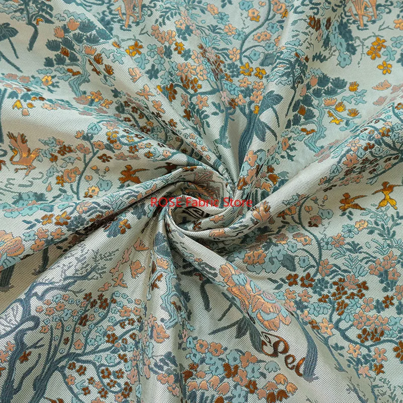 1 metro retrò stile palazzo tessuto jacquard di seta oro tende moda cuscini borsa per bagagli tessuto da cucito fai da te