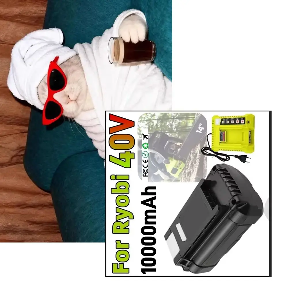 ❤️40V 🔥 Rechargeable for Ryobi 10.0Ah Li-Ion Battery Cordless Power Tools Battery OP4040 OP40501 OP4050 OP4060A RY40502 RY40200
