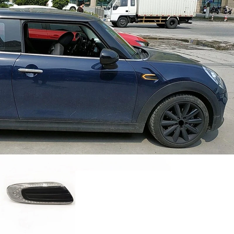 1 пара автомобильных светодиодных боковых фонарей на крыло для MINI F55 F56 F57 2014-2020, желтый свет, указатель поворота для проточной воды