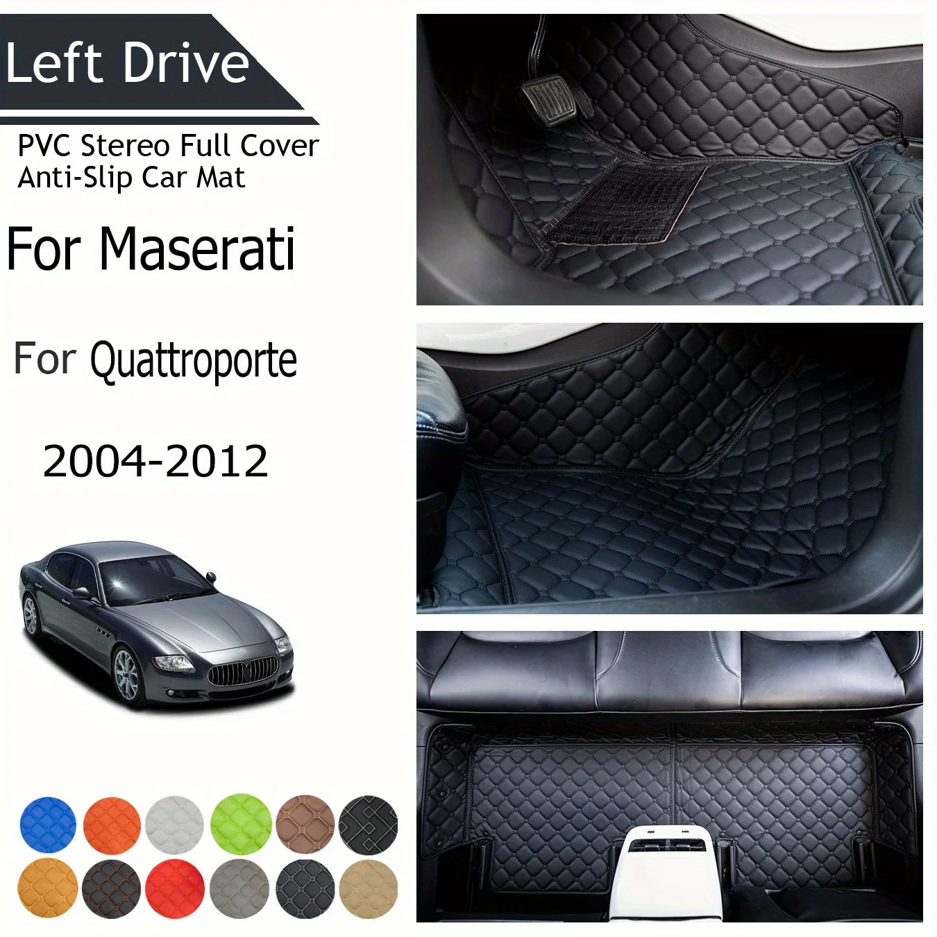 

【LHD】For Maserati For Quattroporte 2004-2012 Three Layer PVC Stereo Full Cover Anti-Slip Car Mat Car Floor Mats Car Accessories