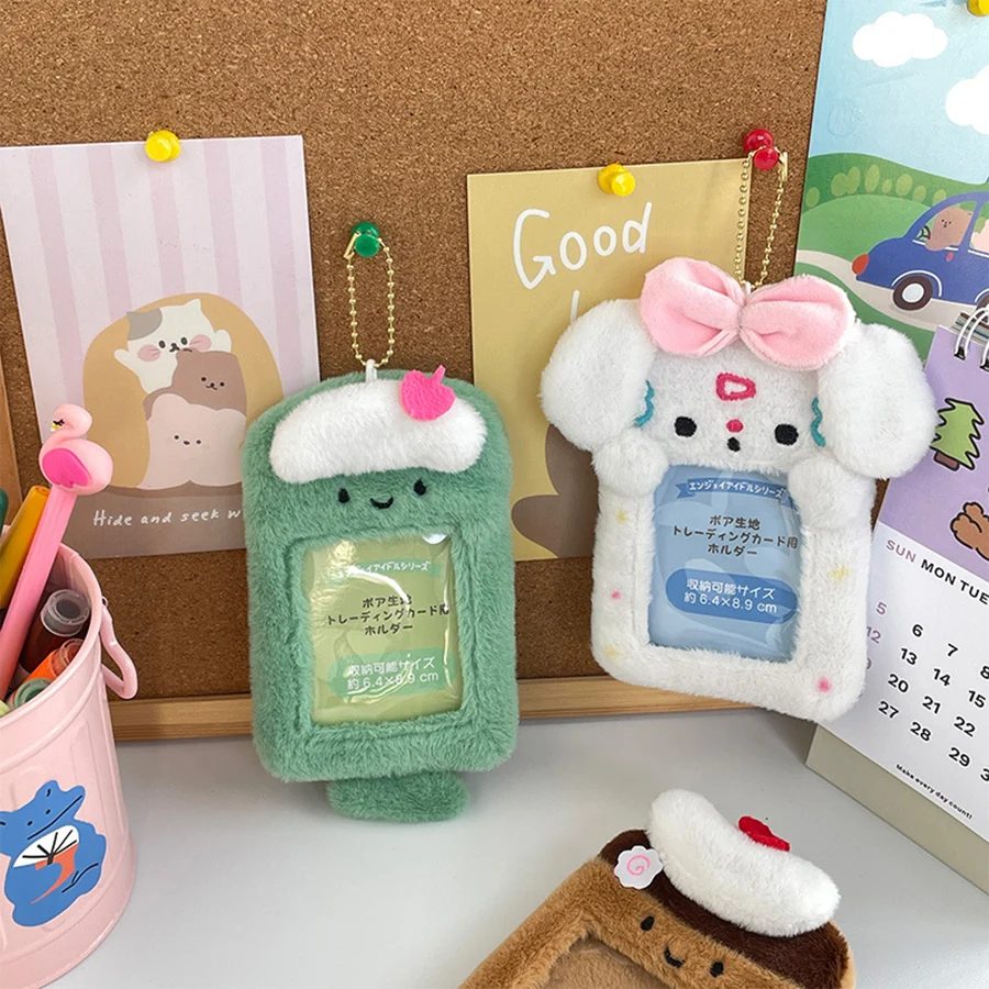 SKYSONIC New 3 Inch Photocards Plush Kpop Holder Kawaii Idol Postcards Storage Card Bag Kpop Collect Organizer Schoolbag Pendant