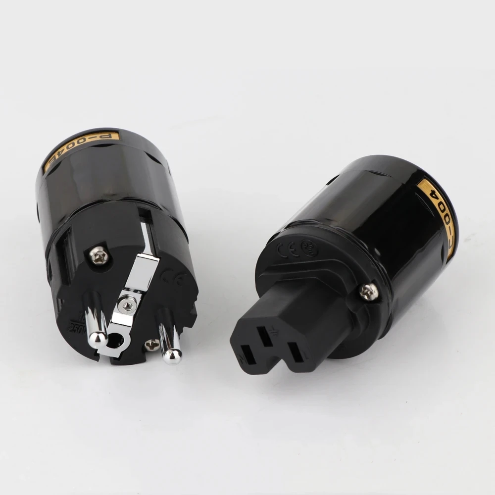 Oyaide C-004 P-004E Schuko Europe EU Power Plug Rhodium Plated IEC Audio Connector Female-Male MATIHUR audio hifi