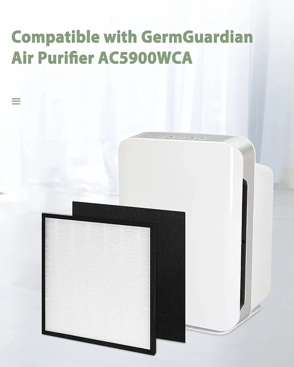 Future Way 2-Pack FLT5900 Filter J Compatible with GermGuardian AC5900WCA Air Purifier, with 4 Carbon Filters