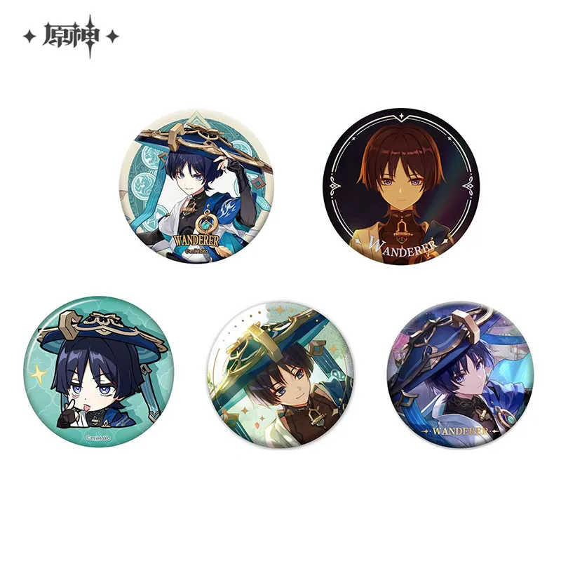 Sunsyea Genshin Impact Official Merch miHoYo Original Authentic Theme Series Wanderer Badge 5 Pieces (Replaceable)