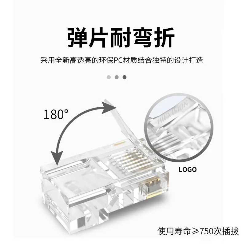 Gold Plated Network Modular Plug Crimper RJ45 Ethernet Cable Head Connector Panel CAT5 LAN Internet Cafes Computers Routers
