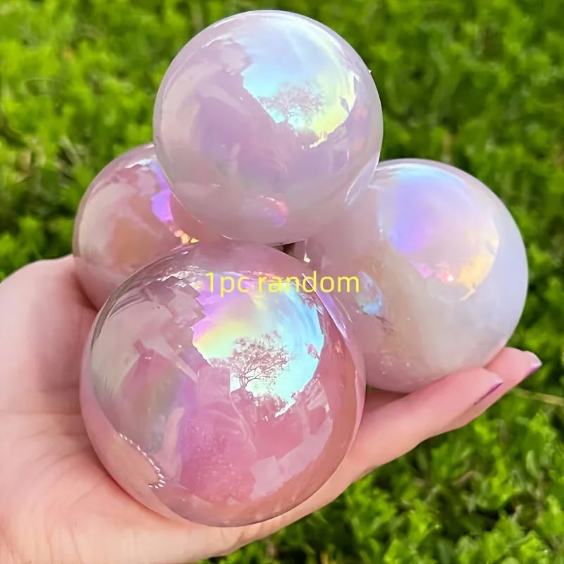 1pc Gorgeous Electroplated Pink Rose Quartz Sphere, Valentine's Day, Mother's Day, Birthday Gift, Unique Crystal Gift
