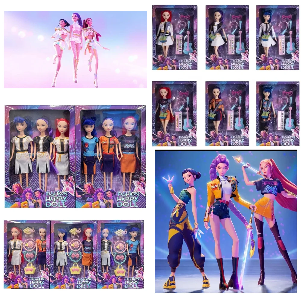 Spectacular Launch! K-POP Anime "Demon Hunter Girls" Rumi, Mira & Zoe Posable Figs - Collector's-Grade, Top Xmas Gift, Don't Mis