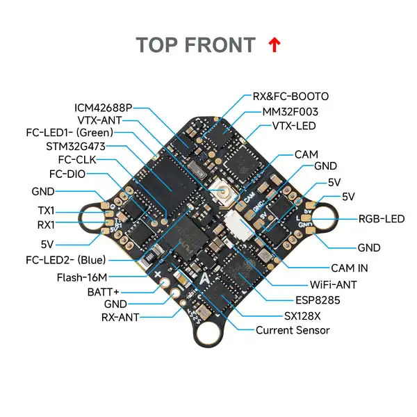 BETAFPV Matrix 1S Brushless Flight Controller (5IN1 II) For FPV Air65 II Air75 II Meteor65 Pro Meteor75 Pro Whoop Drone