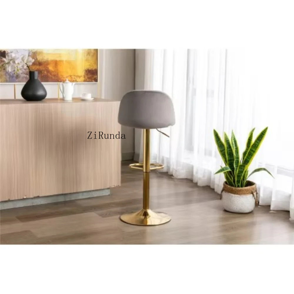 Adjustable Velvet Bar Stool Ergonomically designed rotating bar stool
