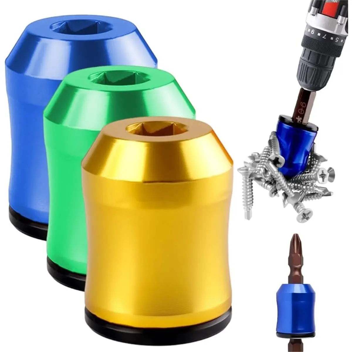 2026 New Screwdriver Head Magnetic Ring, Universal Magnetizer Screw Removable for Hex Screwdriver and Power Bits 3PCS
