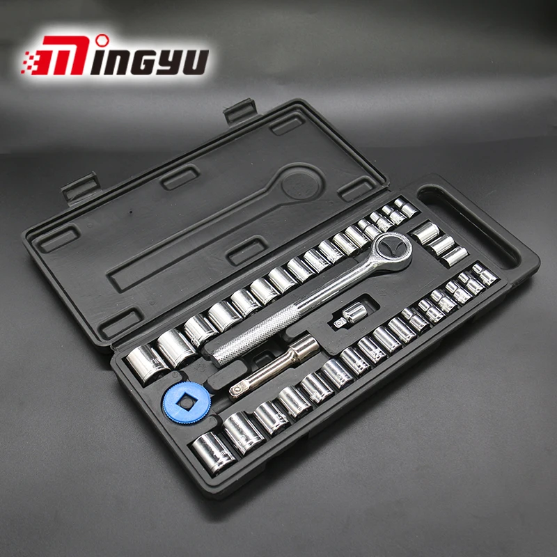 Ming Yu 40pcs Car Repair Tool 1/4 3/8 inch Socket Set Wrench Hand Tool Kit Portable Auto Repairing Combo Tool Spanner Sleeve Set