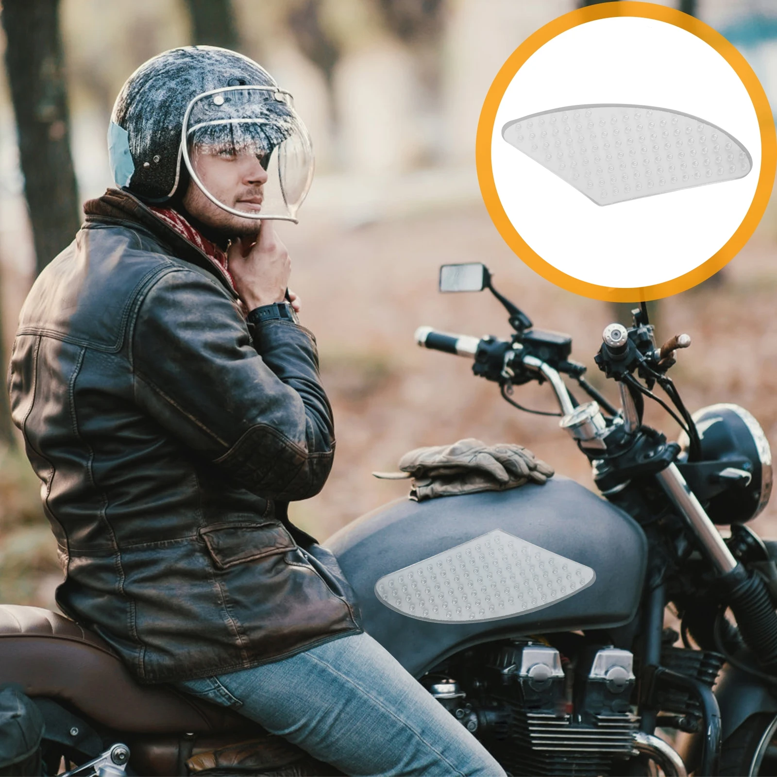 

Motorcycle Tank Grip Stickers Traction Pad Heat-insulated and Anti-slip Side Small