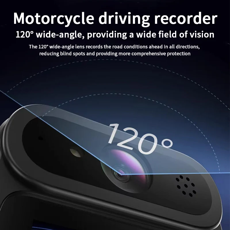 Motorcycle DVR Dash Cam WiFi 2K HD 1.3 Inch Screen Loop Recording Mobile Connection Waterproof Driving Recorder