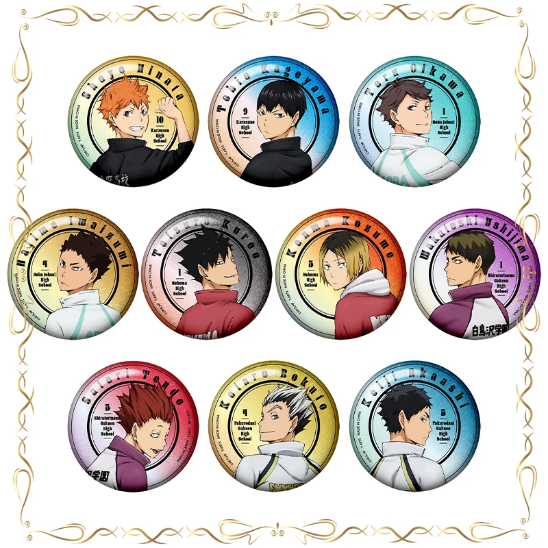 

Oikawa Tooru Turn Around Looking Back Modeling Badge Emblem Gashapon Action Figure Model Toys