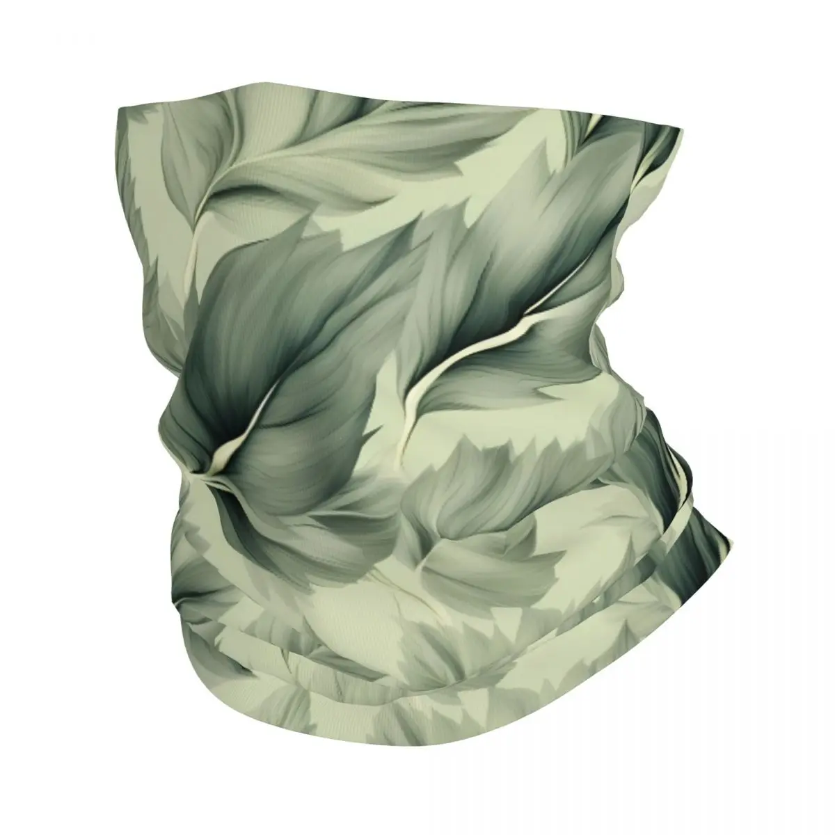 Light Green Leaves Bandana Neck Cover Printed Face Scarf Multifunction Cycling Scarf Running For Men Women Adult Washable