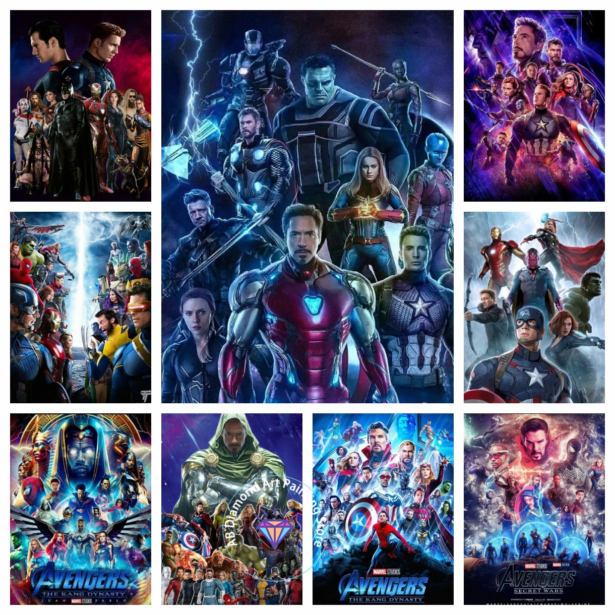 

Avengers AB Diamond Painting Kit 5D DIY Iron Man Diamond Embroidery Crafts Superhero Gifts Crafts Home Decor Gifts