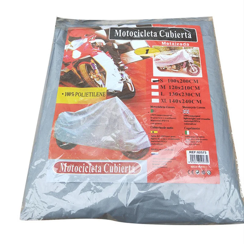 Cubierta protectora de una sola capa para motocicleta, protector solar para vehículo eléctrico, protección contra la lluvia, PEVA, XL, 140x240cm