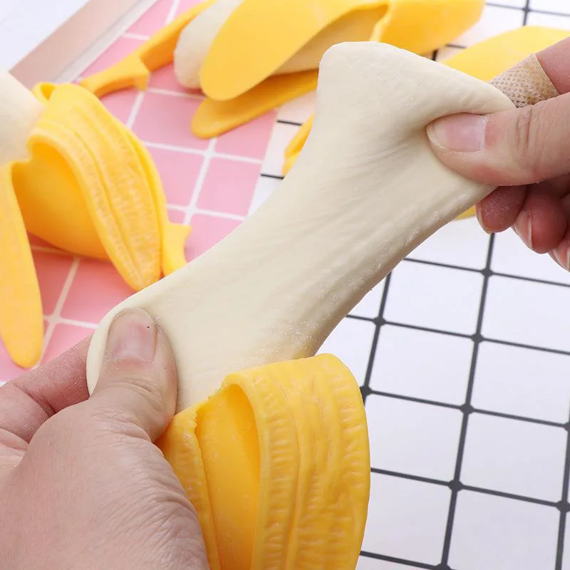 Banana Stress Relief Toy Slow Rebound Taba Squishy Realistic Fruit Strawberry Squeeze Toy Fun Decompression Gift for Kids Adults